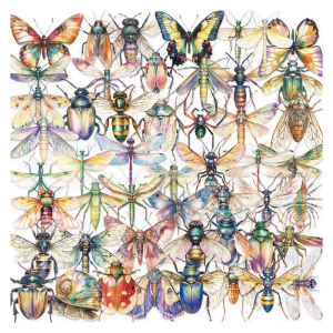 50 Sheets Retro Sticker Insect Watercolor Sticker Sticker Reward Sticker Graffiti Sticker Decorative Sticker for Journal