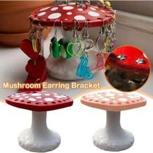 XUNXUAN Resin Mushroom Earring Holder 26 Holes Handicraft Earrings Storage Rack Fashion Organizer Jewelry Display Stand Home Ornament
