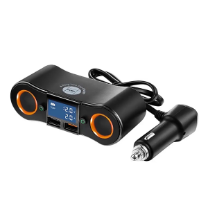 Car Power Adapter with Real Time Display Car Lighters Socket Vehicle Adapter with USB Ports for Vehicles & Devices
