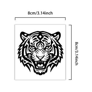 Tiger Head Herbal Semi-Permanent Tattoo Sticker Waterproof Long-Lasting Mens Arm Back Domineering Tiger Head Realistic Tattoo