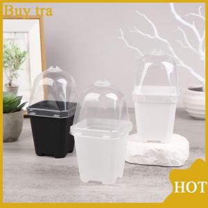 [Buytra] 5 chậu hoa hình vuông nhỏ có mái vòm độ ẩm chậu trồng cây giống