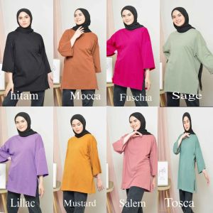 NS KAOS POLOS WANITA OVERSIZE LENGAN 7/8