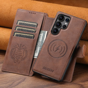 0930[Local Stock] Christmas Halloween SUTENI PU Leather Wireless Charging Card Holder Stand Wallet magneticed Flip Cover Phone Case For Samsung Galaxy S26 Ultra S25 S24 h261009