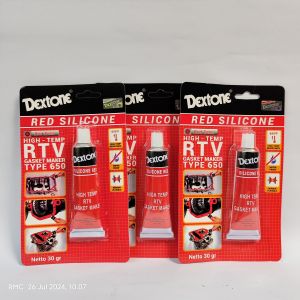 3 Pcs Dextone Lem Besi Red Silicone 30 Gram Lem Tahan Panas Lem Mesin
