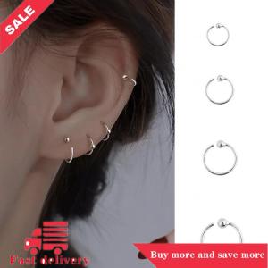 [COD] Minimalist Woman Hoop Earrings Small Ear Bone Buckle Simple Fine Jewelry Ear Bone Nail Earrings For Women Ear Hoops Fashion Accessories