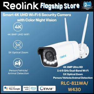 Reolink RLC-811WA W430 4K 8MP Dual-Band WiFi Camera | 5X Optical Zoom Varifocal Bullet CCTV | Auto Focus | AI Person Vehicle Detection | Wired Plug-in Official Malaysia