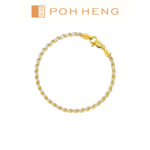 Poh Heng Jewellery 22K Franco Bracelet in Yellow White Gold [Price By Weight]
