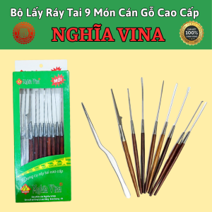 Bộ Lấy Ráy Tai 9 Món Cán Gỗ Cao Cấp NGHĨA VINA  Bộ lấy ráy tai cao cấp và chuyên nghiệp  Hoàn Thiện Tinh Xảo.