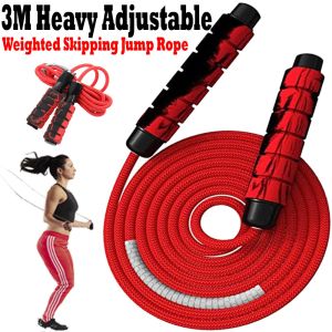 3M Heavy Adjustable Weighted Skipping Jump Rope Ball-Bearing Cable Foam Handle for Home Gym Crossfit