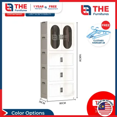 THE L70-90cm Adult Kids Wardrobe Storage Cabinet with Wheels Stackable Foldable Organizer Box