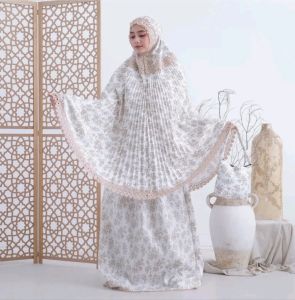 Mukena Dewasa Katun Foil Plisket Premium