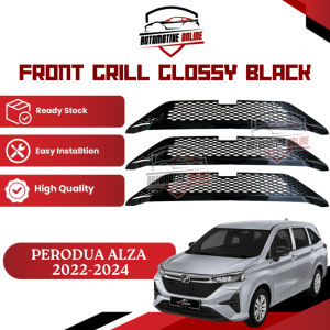 Perodua Alza 2022-2025 New Front Bottom Grill Glossy Black Grilled Plug And Play Honeycomb