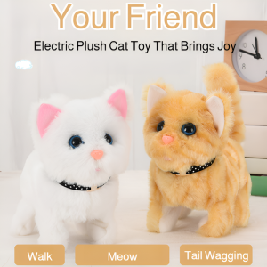 Real Electric Plush Cat Toy Will Move And Call  Simulation Machine Cat Toys Educational Dolls Birthday Gift