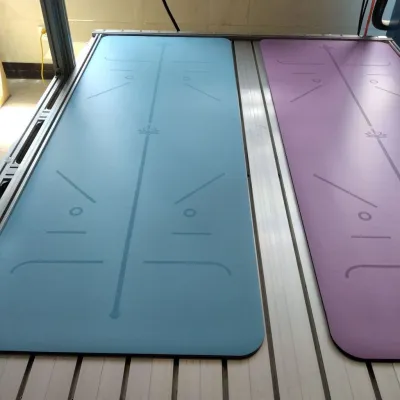 5mm Natural Rubber PU Yoga Mat Non-Slip With Position Line 183cm*68cm*5mm Thickening Exercise