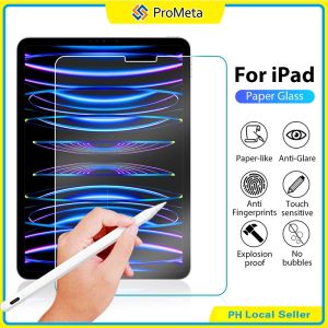 2 in 1 Tempered Glass PaperLike Screen Protector for iPad Air 4 5 6 10.9 10th 11th A16 Pro11 13" 7 8 9th 10.2