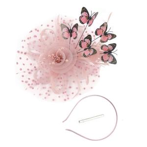 Royal 1920s Hair Flower Wedding Headpiece Fascinator Wedding Butterfly Accessory For Bridal Event