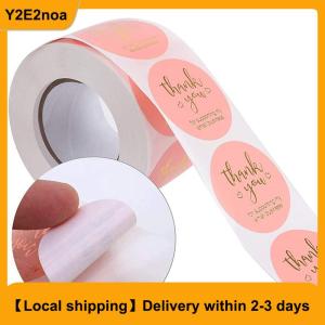 【Local shipping】 500pcs Thank You Round Sticker Scrapbook Letter Handmade Stickers Seal Labels Stickers Wedding Gift Flower Decoration