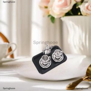 [COD] Springhooe 4Pcs Dollhouse Handmade Miniature Tea Cup Model Simulation Micro Tea Pot Scene Ornaments DIY Decorative Accessories