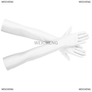 [COD] WEICHENG High Elastic Spandex Sun Protection Gloves Party Nightclub Wedding Performance Black Gloves
