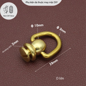 Khoen Đầu Trù Quai Móc D Ren Vặn Chất Đồng Thau Đúc Phụ Kiện Làm Đồ Da Túi Xách Handmade DIY