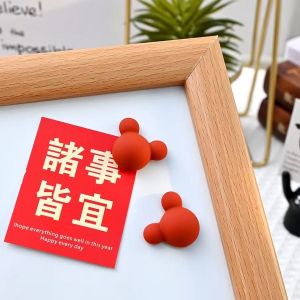 WH Morandi-colored Mickey magnetic sticker resin cartoon refrigerator magnet magnetic photo holder home decor creative item