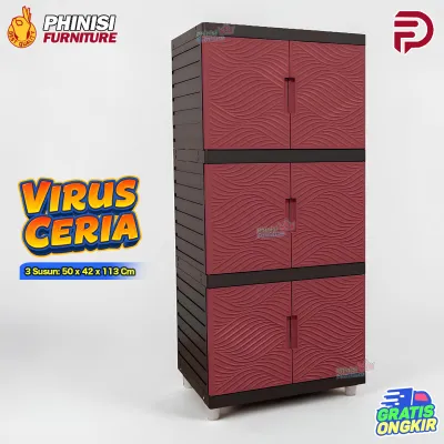 LEMARI SERBAGUNA 4 SUSUN PENGHEMAT TEMPAT KINGDOM VIRUS UKURAN LENGKAP - LEMARI PAKAIAN