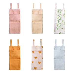 Breathable Infant Bed Hanging Storage Bag Large Compartment 2-Pocket Organsier Case for Baby Supplies and Accessories
