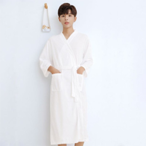 Kimono Couple Robe Spring Autumn Long Sleeve Bath Robe Men Nightwear Women Sleepwear Plus Size Wedding Nightgown Home Hotel Sauna Club Swimming Spa Shower Waffle Bathrobe