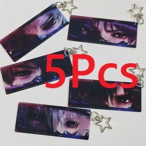 5Pcs/Pack Love and Deepspace Tomorrows Catch-22 Xavier Zayne Rafayel Sylus Caleb Acrylic Eye Keychain Set Light Through Anime Game Collection Gift For Girl Friend
