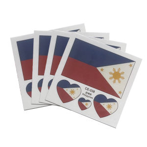 10 Sheets 60x60mm Waterproof Philippines Flag Tattoo Sticker Water Transfer Temporary Tattoo For FIBA World Cup 2023
