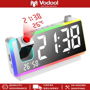 LED Projection Alarm Clock with Dual Alarms USB Charging for Hearing Impaired and Deaf People Large Bright Display Easy Setup