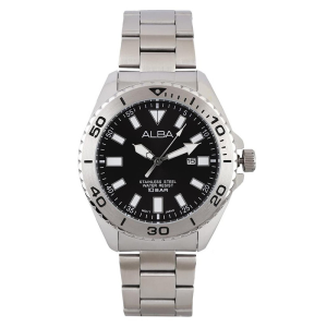 ALBA ORIGINAL - ALBA AH9019 X1 ALBA AH9019X1 Pria DY- Silver - Stainless Steel - Diameter 44mm - Water Resist 100 Meter - Jamdunia / Jam dunia JD19 # Jam Tangan Pria Jam Pria Jam Tangan Anti Air + ALBA AH90 19 AH 90 19 X1 AH9