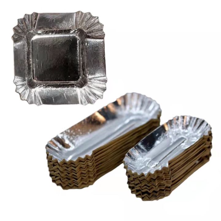 homey Paper Plates Silver Kikiam / Takoyaki / Hotdog / Fishball