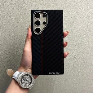Magne Carbon Fiber Relief Case for Samsung S25 S24 S26 Ultra Magnets Wireless Charge Shell Pixels Lens Protective Cover Hard