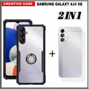PROMO PAKET 2 IN 1 CASE SAMSUNG GALAXY A25 4G / A25 5G / A15 4G / A15 5G / S23 FE 5G / A05 / A05S 2023 / A24 4G LTE / A14 5G / A04S 2022 Ultra Slim Shockproof Transparent Premium Softcase Anti Fall CINCIN RINKG