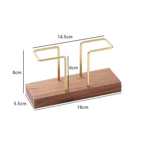 Sincecu Premium Napkin Holder – Wood & Brass Multi-Use Organizer | Perfect for Coffee Shops Hotels & Restaurants
