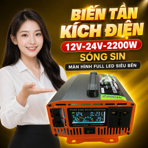 Biến Tần Kích Điện Inverter ST 12V/24V Sang 220V 2200W – Công Suất Lớn Bền Bỉ