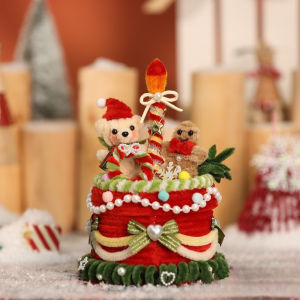 Oldlaiben กล่องเค้ก DIY กล่องของขวัญคริสต์มาส เปิดปิดแบบหมุนได้ แท่งบิด น่ารักสวย ใช้ส่งของขวัญคริสต์มาส