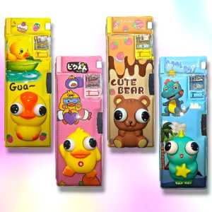 Kotak Pensil Anak Sekolah 3D Squishy Karakter Timbul Tempat Bulpoin Magnet Stationary