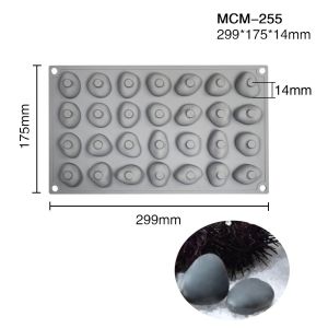 LUMINOU Flexible Cobblestone Silicone Mold Heat Resistant Cobblestone Pattern Chocolate Mold Creative 28Pcs Baking Mold Dessert Decorating