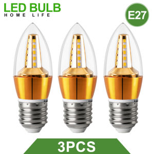 【3 PCS】E14 E27  Edison Bulb LED Candelabra Bulb Chandelier Bulb Led Light For Rooms 5W LED Pointe Bulb Night Light Candle Light