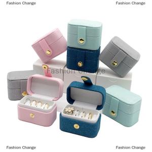 [COD] Fashion Change PU Leather Girl Portable Mini Jewelry Earrings Stud Earrings Jewelry Box Organizer