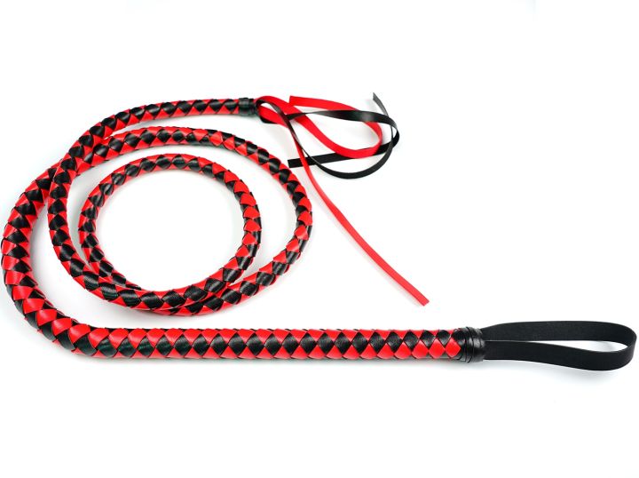 Horse Leather Whip Bull Whip, 4 Plait Bullwhip, 6 Feet White Or Red