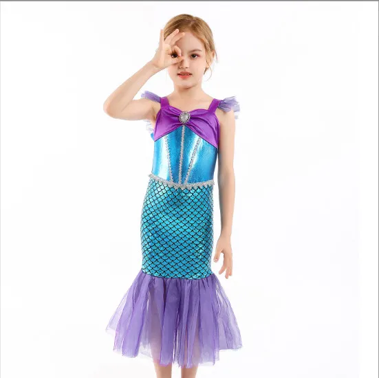 Đầm thun hóa trang nàng tiên cá Ariel cho bé gái