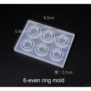 Cetakan Resin Cincin Datar Tipe 2 Ring Mold Set Tag Bentuk Bulat Lingkaran Pipih Kecil Bahan Silikon Karet Silicone Elastis Lentur Silicon Anti Lengket