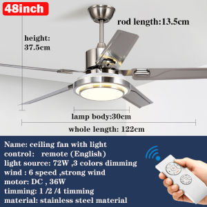 GOGEOUS new ceiling fan with light modern ceiling fan heavy duty ceiling fan with led light 3 colors dimming 6 speed wind ceiling fan 5 blades big ceilings fan with remote wooden light with fan ceiling fans for living room dinning room bedroom garage