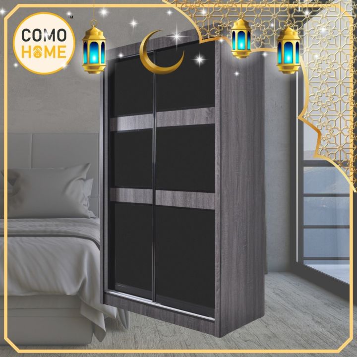 4ft X 6ft Sliding Door Wardrobe Rh1200 Aluminium Frame Anti Jump System Almari Baju Sliding