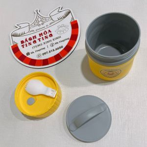 Bình ủ cháo giữ nhiệt 580ML bình giữ ấm thức ăn Duck vịt vàng kèm muỗng tiện dụng cho bé_TingTing