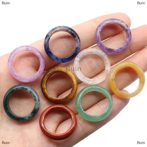 [COD] Buin 1Pcs Natural Stone Rings Exquisite Agates Ring For Women Girl Fashion Finger Ring Party Wedding Jewelry Accessories Gift