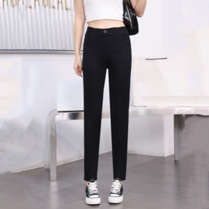 Fashion womens slim fit casual pants stretch fabric full size S-2XL